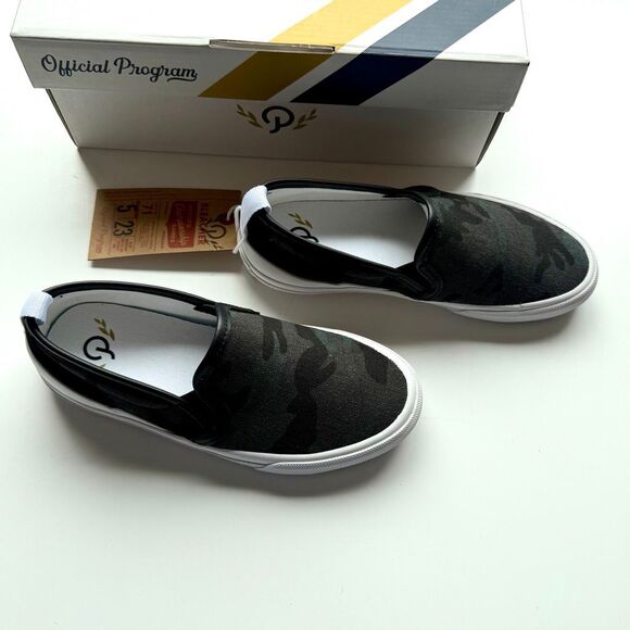 NWT Official Program big boy’s canvas slip on sneakers in camo/black/white Size - Picture 8 of 13